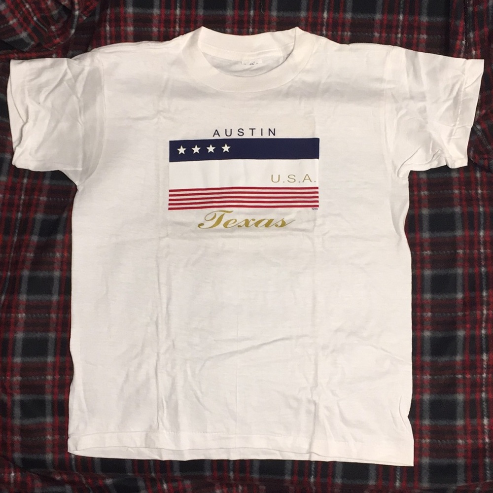 NEW Austin TX USA T-Shirt Stars & Stripes XL Boy
